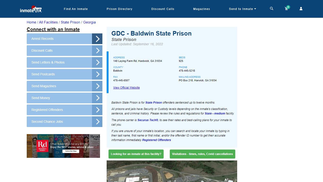 GDC - Baldwin State Prison & Inmate Search - Hardwick, GA