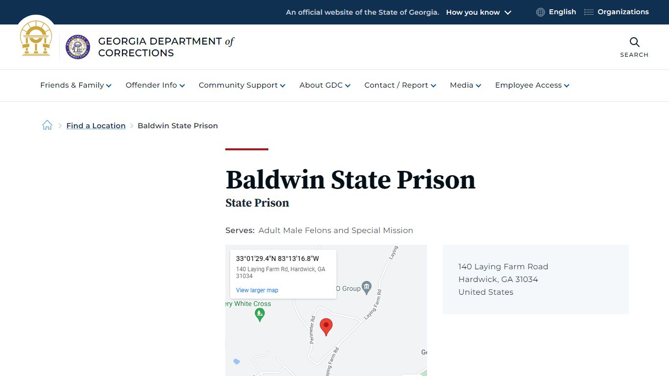 Baldwin State Prison | Georgia Department of Corrections